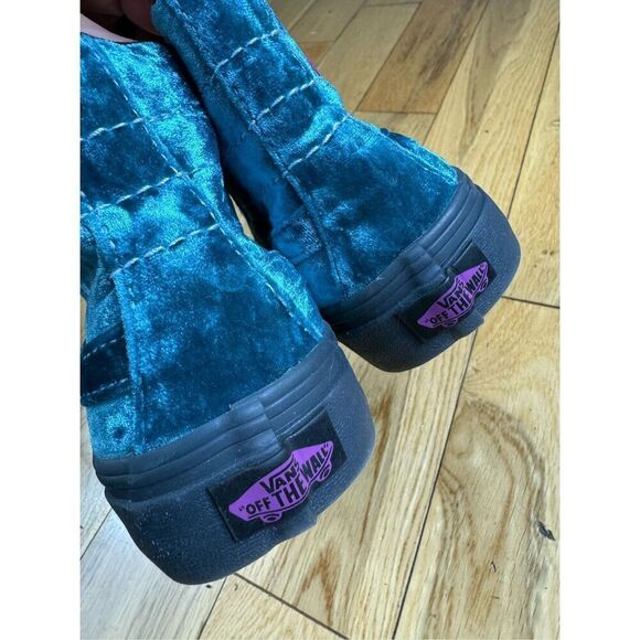 SUPER RARE Vans Women's Teal and Black (W/ Red Details) High-Top Sneakers - Picture 2 of 5